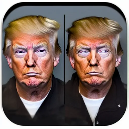 Image similar to donald trump mugshot, black eye, depressing