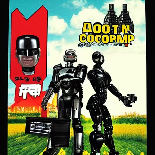 Prompt: A corn on the cob as robocop: robocrop. Movie poster.