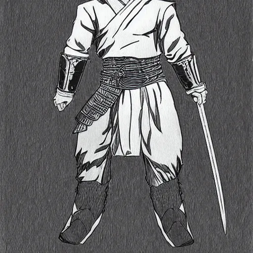 Prompt: Henry Cavill as a samurai in the style of Berserk, by Kentaro Miura