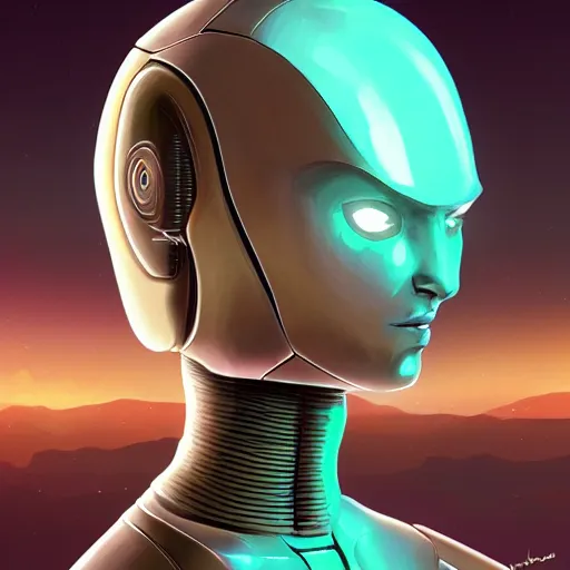Prompt: a living breathing android that is not just a robot but a living, breathing, living, breathing, alien!!! digital art, digital painting, character design, trending, artstation