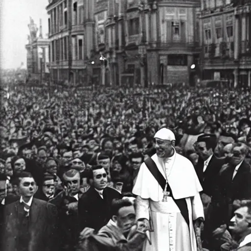 Image similar to a photo of the pope in madrid in the spanish civil war