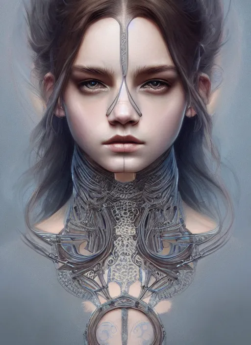 Prompt: symmetry!! barbara palvin, machine parts embedded into face, intricate, elegant, highly detailed, digital painting, artstation, concept art, smooth, sharp focus, illustration, art by artgerm and greg rutkowski and alphonse mucha, 8 k