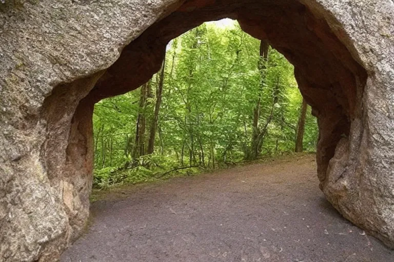 Image similar to 📷 A beautiful looking nature scene seen through an natural arch of stone ✨