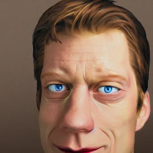 Image similar to fry from futurama as a real person, portrait photograph, hyper realism