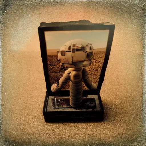 Prompt: polaroid of a mars sculpture