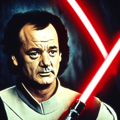 Prompt: bill murray in star wars, movie still, promotional shot