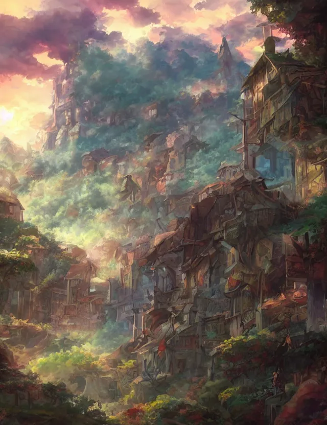 Image similar to anime scenery, trending artwork, painted in anime painter studio, by anato finstark, tony sart, marc simonetti and an anime artist, collaboration