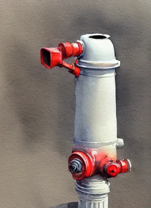 Image similar to concept art of a hydrant, pinterest, artstation trending, behance, watercolor, by coby whitmore, silver, laser light,