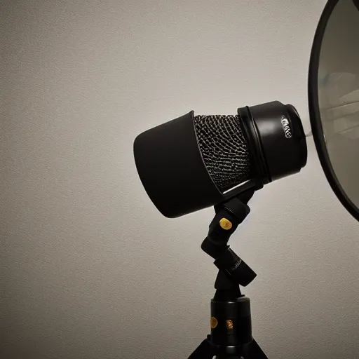 Image similar to photograph of Turtle making voice over un professional studio condenser microphone. Studio lighting f 1.2