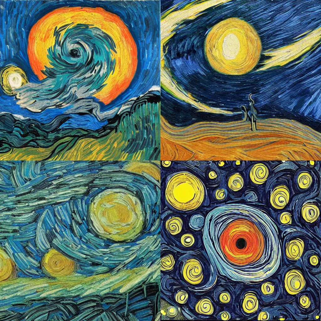 Prompt: black hole in the style of vincent van gogh