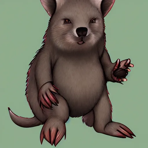 Prompt: cool wombat fursona for james, trending on furaffinity