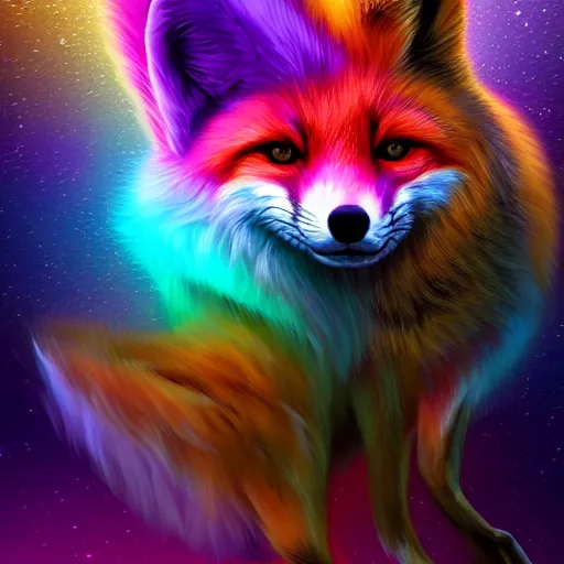 Prompt: digital fox, retrowave palette, digital world, highly detailed, electric breeze, anatomically correct vulpine, synth feel, fluffy face, ear floof, subtle geometry, flowing fur, super realism, accurate animal imagery, 4 k digital art