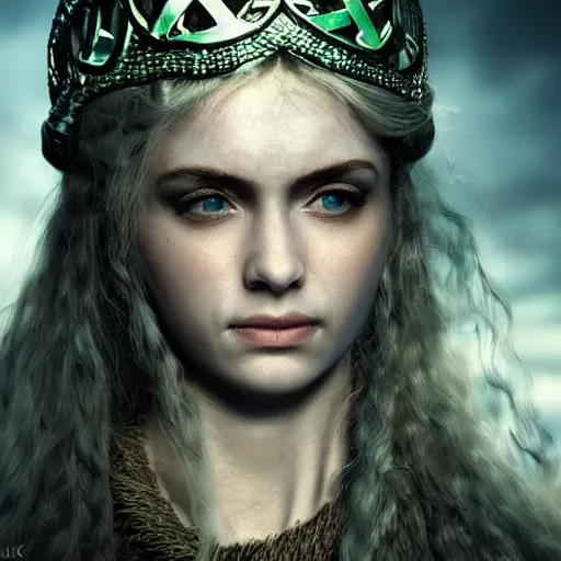 Prompt: most beautiful face Celtic queen, dramatic lighting, cinematic, establishing shot, extremely high detail, photorealistic, cinematic lighting