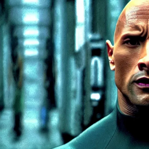 Prompt: Dwayne Johnson in the matrix movie 4K quality