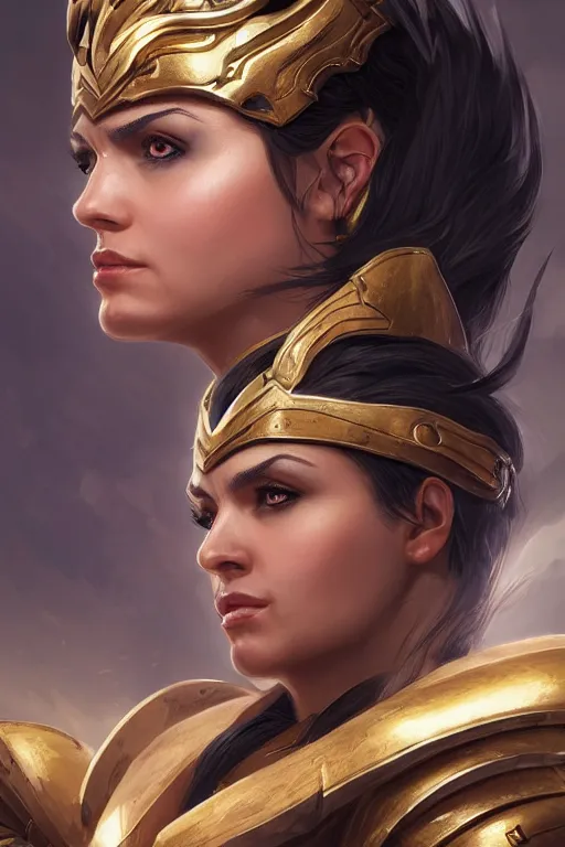 Image similar to amazon valkyrie athena, d & d, fantasy, portrait, highly detailed, headshot, digital painting, trending on artstation, concept art, sharp focus, illustration, art by artgerm and greg rutkowski and magali villeneuve