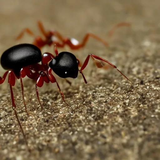 Prompt: a picture of ants rule human.