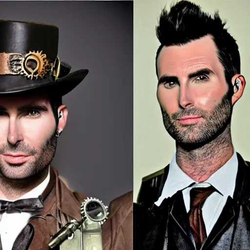 Image similar to steampunk adam levine