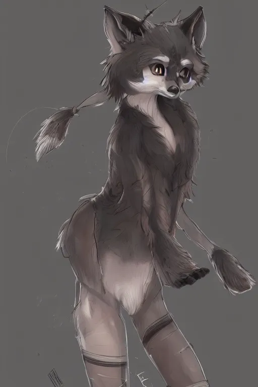 Image similar to a fox fursona, trending on artstation, by kawacy, furry art, digital art, cyberpunk, high quality