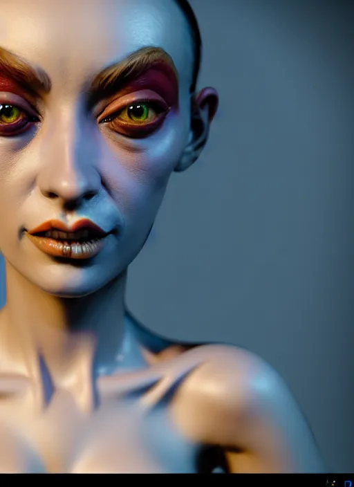 Image similar to a distorted and warped wax model of an absurdly beautiful woman, in the style of popovy sisters, unreal engine 5 highly rendered, global illumination, radiant light, detailed and intricate environment