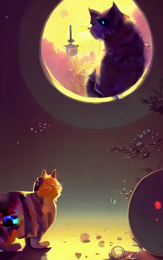 Image similar to cute cat, by victo ngai and andreas rocha and greg rutkowski, trending on artstation, unreal engine, 8 k hd wallpaperjpeg artifact, blur, artfact