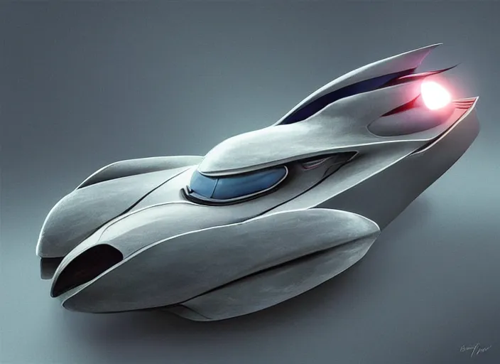 Image similar to beautiful concept design of a car that looks almost like a fish, a shark or a whale. car design by cory loftis, fenghua zhong, ryohei hase, ismail inceoglu, ruan jia, henrik fisker, bruce kaiser, scott robertson, dmitry mazurkevich, doruk erdem, and jon sibal. volumetric light