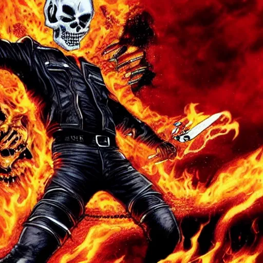 Image similar to keanu reaves as ghost rider 3 4 k quality super realistic