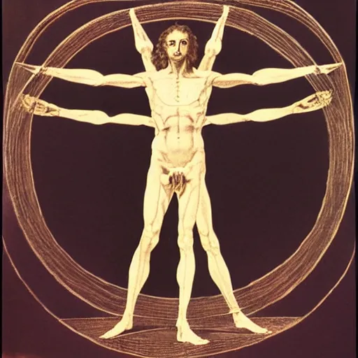 Image similar to The Vitruvian Man by Salvador Dali