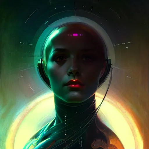 Prompt: hologram body black hole core, sci-fi, intricate, elegant, alien, technology, highly detailed, digital painting, artstation, concept art, smooth, sharp focus, illustration, art by Krenz Cushart and Artem Demura and alphonse mucha