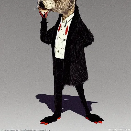 Prompt: an anthropomorphic rat, by zeng fanzhi, digital art, 3 d, studio lighting, post processing, smoking a big cigar, wearing sunglasses, wearing a fur coat