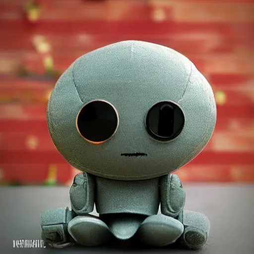 Image similar to cutest little polymer clay robot plushy, unreal engine, bokeh