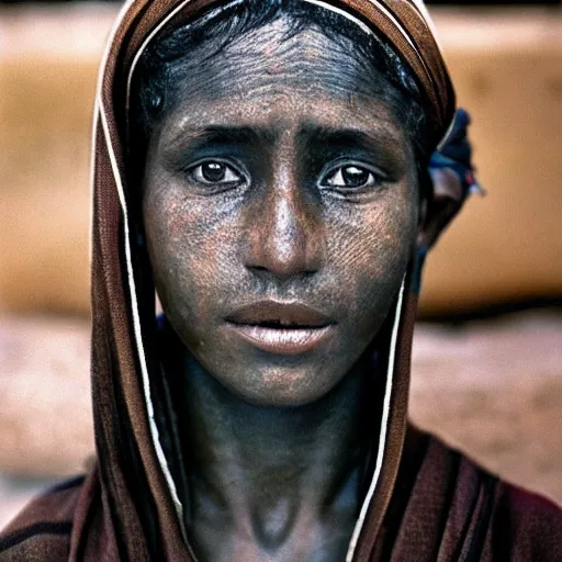 Image similar to a beautiful female's portrait, natural look, skin texture, extremely detailed, by steve mccurry,