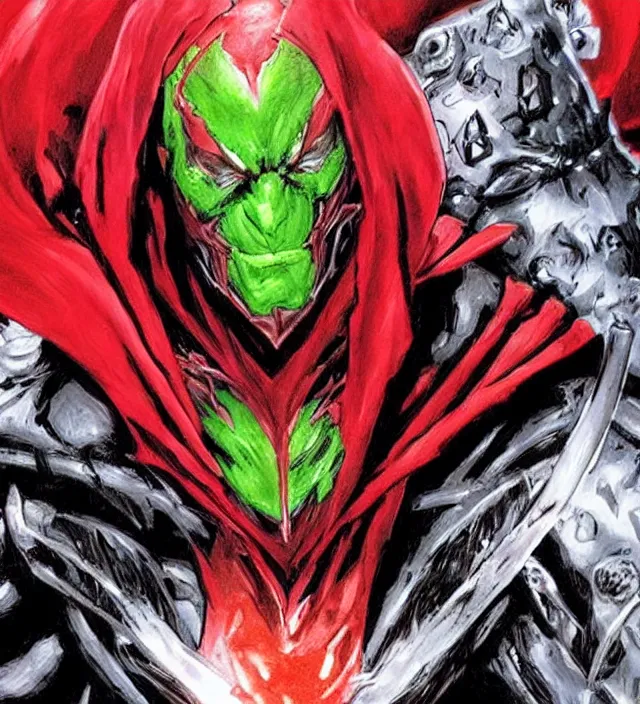 Image similar to spawn character design in the style of gabriele dell'otto