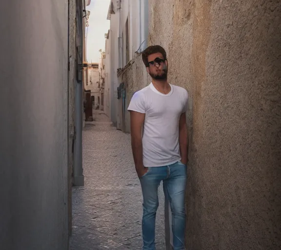 Image similar to photo of lido di ostia streets, lazio, cinematic color grading, various poses, soft light, faded colors, well framed, sharp focus, 8 k