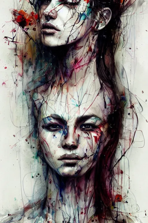 Image similar to tribal cyborg woman portrait flower heqdress art by agnes cecile, beautiful, soft, smooth