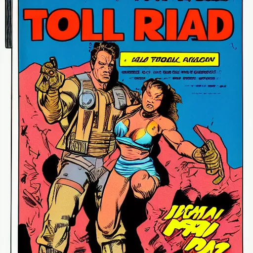 Image similar to total recall 0 1 9 9 2 comic book colored