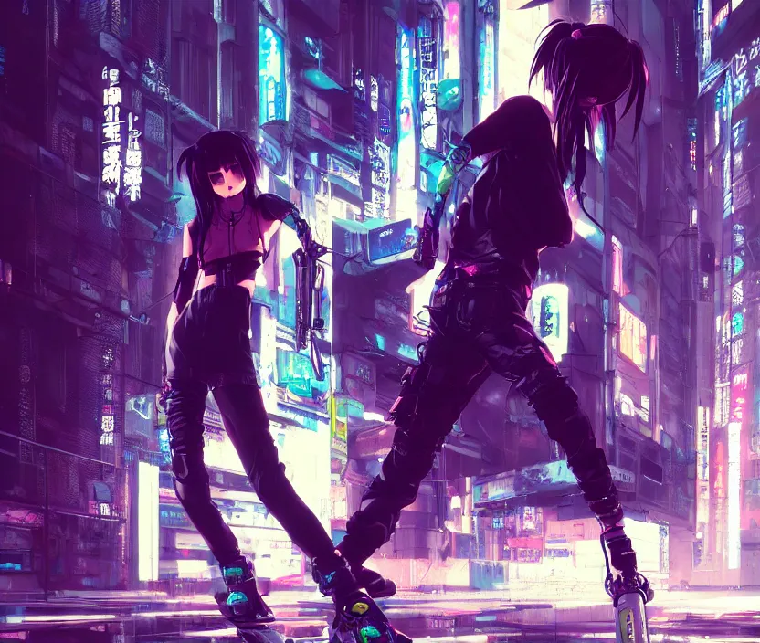 Cyberpunk Anime Girl - AI Photo Generator - starryai