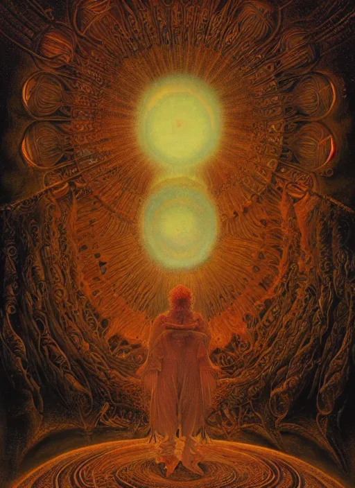 Prompt: antediluvian occult cosmology, ufo cult, by robert hooke and ernst haeckel and agostino arrivabene and joaquin sorolla, rule of thirds, vivid colours, atmospheric, digital painting, artstation, concept art, smooth, soft focus, negative space, illustration, digital painting
