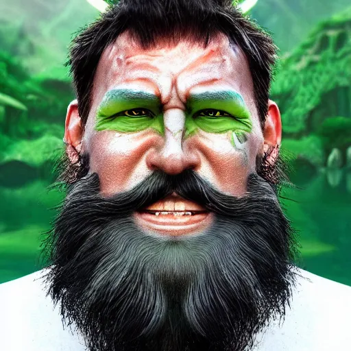 Prompt: na'vi tsu'tey, green beard, water