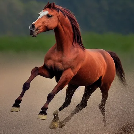 Prompt: a galloping horse, photo by national-geographic