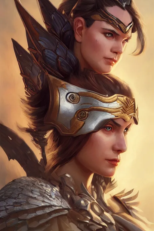 Image similar to amazon valkyrie athena, d & d, fantasy, portrait, highly detailed, headshot, digital painting, trending on artstation, concept art, sharp focus, illustration, art by artgerm and greg rutkowski and magali villeneuve