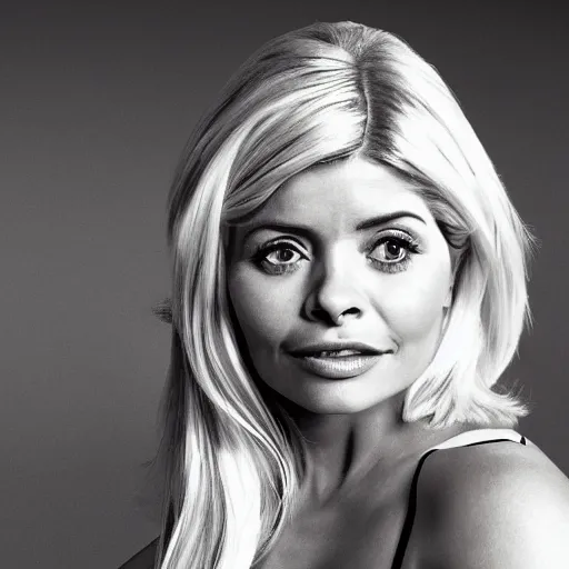 Prompt: holly Willoughby with the physique of a body builder, symmetrical facial features, hyper realistic, ultra detailed, cinematic, dynamic lighting, photorealistic, refined, intricate, digital art, digital painting, masterpiece, 8k