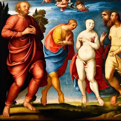 Prompt: a Renaissance painting with UFOs