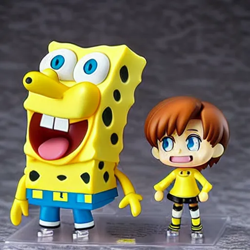 Image similar to spongebob, an anime nendoroid of spongebob, figurine, detailed product photo