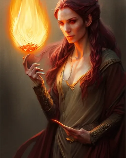 Image similar to a female elvish sorceress casting a fireball | | pencil sketch, realistic shaded, fine details, realistic shaded lighting poster by greg rutkowski, magali villeneuve, artgerm, jeremy lipkin and michael garmash and rob rey