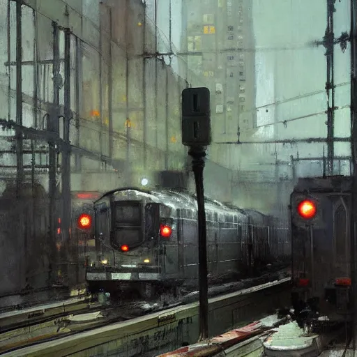 Prompt: toronto kipling station painting by jeremy mann