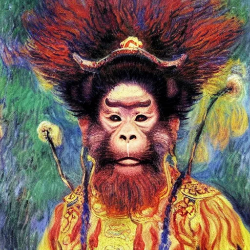 Prompt: The monkey king of China, Claude Monet,