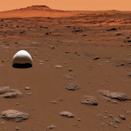 Image similar to a spaceship landing on Mars