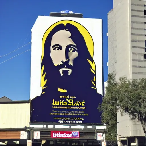 Prompt: billboard jesus southern savior