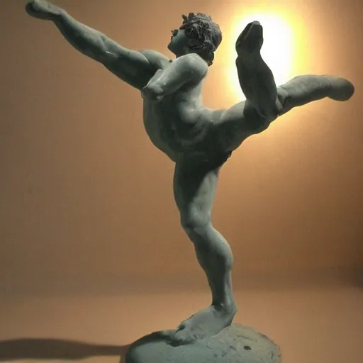 Prompt: a dancer made of wet clay, motion blur, cinematic light, made by michelangelo,