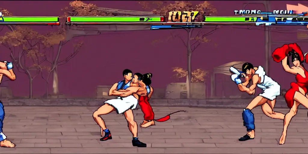 Prompt: Obama fighting against Mai Shiranui in King of the fighters 97, Gameplay, Screenshot, KOF97